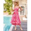 imageGRACE KARIN Womens 2025 Summer Floral Boho Dress Square Neck Strapped Swing A Line Beach Long Maxi Outfits ClothesRose Red