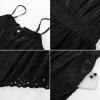 imageGRACE KARIN Womens 2025 Summer Sleeveless Eyelet Dress Casual Knot Front A Line Sundress Elegant Hollow Out Midi OutfitBlack