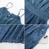 imageGRACE KARIN Womens 2025 Summer Sleeveless Eyelet Dress Casual Knot Front A Line Sundress Elegant Hollow Out Midi OutfitGray Blue