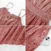 imageGRACE KARIN Womens 2025 Summer Sleeveless Eyelet Dress Casual Knot Front A Line Sundress Elegant Hollow Out Midi OutfitPink