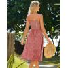 imageGRACE KARIN Womens 2025 Summer Sleeveless Eyelet Dress Casual Knot Front A Line Sundress Elegant Hollow Out Midi OutfitPink
