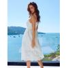 imageGRACE KARIN Womens 2025 Summer Sleeveless Eyelet Dress Casual Knot Front A Line Sundress Elegant Hollow Out Midi OutfitWhite