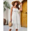 imageGRACE KARIN Womens 2025 Summer Sleeveless Eyelet Dress Casual Knot Front A Line Sundress Elegant Hollow Out Midi OutfitWhite