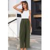 imageGRACE KARIN Womens 2025 Wide Leg Pants Summer Casual Palazzo Flowy Beach Trousers with Pockets Boho Travel OutfitsArmy Green