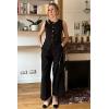 imageGRACE KARIN Womens 2025 Wide Leg Pants Summer Casual Palazzo Flowy Beach Trousers with Pockets Boho Travel OutfitsBlack
