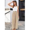 imageGRACE KARIN Womens 2025 Wide Leg Pants Summer Casual Palazzo Flowy Beach Trousers with Pockets Boho Travel OutfitsKhaki