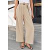 imageGRACE KARIN Womens 2025 Wide Leg Pants Summer Casual Palazzo Flowy Beach Trousers with Pockets Boho Travel OutfitsKhaki