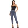 imageGRACE KARIN Womens Casual Pants Solid High Waist Self Tie Belted Pencil TrouserBluegray