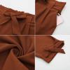 imageGRACE KARIN Womens Casual Pants Solid High Waist Self Tie Belted Pencil TrouserBrown