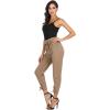 imageGRACE KARIN Womens Casual Pants Solid High Waist Self Tie Belted Pencil TrouserCamel
