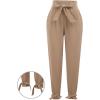 imageGRACE KARIN Womens Casual Pants Solid High Waist Self Tie Belted Pencil TrouserCamel