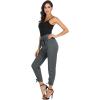 imageGRACE KARIN Womens Casual Pants Solid High Waist Self Tie Belted Pencil TrouserDark Grey