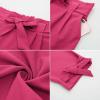 imageGRACE KARIN Womens Casual Pants Solid High Waist Self Tie Belted Pencil TrouserHot Pink