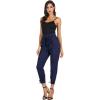 imageGRACE KARIN Womens Casual Pants Solid High Waist Self Tie Belted Pencil TrouserNavy Blue