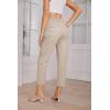 imageGRACE KARIN Womens Casual Work Pants High Waisted Business Dressy Pants Tapered Leg Trousers with PocketsApricot