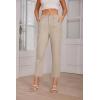 imageGRACE KARIN Womens Casual Work Pants High Waisted Business Dressy Pants Tapered Leg Trousers with PocketsApricot