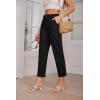 imageGRACE KARIN Womens Casual Work Pants High Waisted Business Dressy Pants Tapered Leg Trousers with PocketsBlack