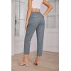 imageGRACE KARIN Womens Casual Work Pants High Waisted Business Dressy Pants Tapered Leg Trousers with PocketsBlue Grey