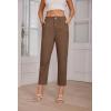 imageGRACE KARIN Womens Casual Work Pants High Waisted Business Dressy Pants Tapered Leg Trousers with PocketsBrown