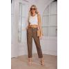 imageGRACE KARIN Womens Casual Work Pants High Waisted Business Dressy Pants Tapered Leg Trousers with PocketsBrown