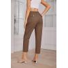 imageGRACE KARIN Womens Casual Work Pants High Waisted Business Dressy Pants Tapered Leg Trousers with PocketsBrown