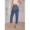 imageGRACE KARIN Womens Casual Work Pants High Waisted Business Dressy Pants Tapered Leg Trousers with PocketsDark Blue