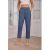 imageGRACE KARIN Womens Casual Work Pants High Waisted Business Dressy Pants Tapered Leg Trousers with PocketsDark Blue