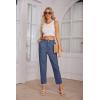 imageGRACE KARIN Womens Casual Work Pants High Waisted Business Dressy Pants Tapered Leg Trousers with PocketsDark Blue