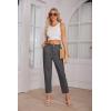 imageGRACE KARIN Womens Casual Work Pants High Waisted Business Dressy Pants Tapered Leg Trousers with PocketsDark Grey