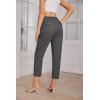 imageGRACE KARIN Womens Casual Work Pants High Waisted Business Dressy Pants Tapered Leg Trousers with PocketsDark Grey