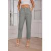 imageGRACE KARIN Womens Casual Work Pants High Waisted Business Dressy Pants Tapered Leg Trousers with PocketsGray