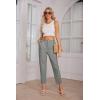 imageGRACE KARIN Womens Casual Work Pants High Waisted Business Dressy Pants Tapered Leg Trousers with PocketsGray