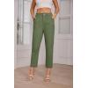 imageGRACE KARIN Womens Casual Work Pants High Waisted Business Dressy Pants Tapered Leg Trousers with PocketsGreen