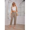 imageGRACE KARIN Womens Casual Work Pants High Waisted Business Dressy Pants Tapered Leg Trousers with PocketsKhaki