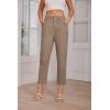 imageGRACE KARIN Womens Casual Work Pants High Waisted Business Dressy Pants Tapered Leg Trousers with PocketsKhaki