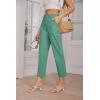 imageGRACE KARIN Womens Casual Work Pants High Waisted Business Dressy Pants Tapered Leg Trousers with PocketsLight Green