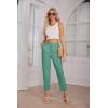 imageGRACE KARIN Womens Casual Work Pants High Waisted Business Dressy Pants Tapered Leg Trousers with PocketsLight Green