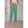 imageGRACE KARIN Womens Casual Work Pants High Waisted Business Dressy Pants Tapered Leg Trousers with PocketsLight Green