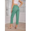 imageGRACE KARIN Womens Casual Work Pants High Waisted Business Dressy Pants Tapered Leg Trousers with PocketsLight Green