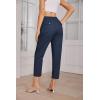 imageGRACE KARIN Womens Casual Work Pants High Waisted Business Dressy Pants Tapered Leg Trousers with PocketsNavy Blue