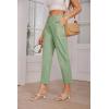 imageGRACE KARIN Womens Casual Work Pants High Waisted Business Dressy Pants Tapered Leg Trousers with PocketsPea Green