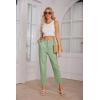 imageGRACE KARIN Womens Casual Work Pants High Waisted Business Dressy Pants Tapered Leg Trousers with PocketsPea Green