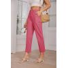imageGRACE KARIN Womens Casual Work Pants High Waisted Business Dressy Pants Tapered Leg Trousers with PocketsRose Red