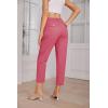 imageGRACE KARIN Womens Casual Work Pants High Waisted Business Dressy Pants Tapered Leg Trousers with PocketsRose Red