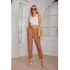 imageGRACE KARIN Womens Casual Work Pants High Waisted Business Dressy Pants Tapered Leg Trousers with PocketsRust Brown