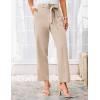 imageGRACE KARIN Womens Pants Business Straight Leg Cigarette Pants with Elastic WaistKhaki