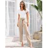 imageGRACE KARIN Womens Pants Business Straight Leg Cigarette Pants with Elastic WaistKhaki