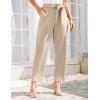 imageGRACE KARIN Womens Pants Business Straight Leg Cigarette Pants with Elastic WaistKhaki
