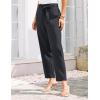 imageGRACE KARIN Womens Pants Business Straight Leg Cigarette Pants with Elastic WaistNavy Blue