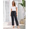 imageGRACE KARIN Womens Pants Business Straight Leg Cigarette Pants with Elastic WaistNavy Blue